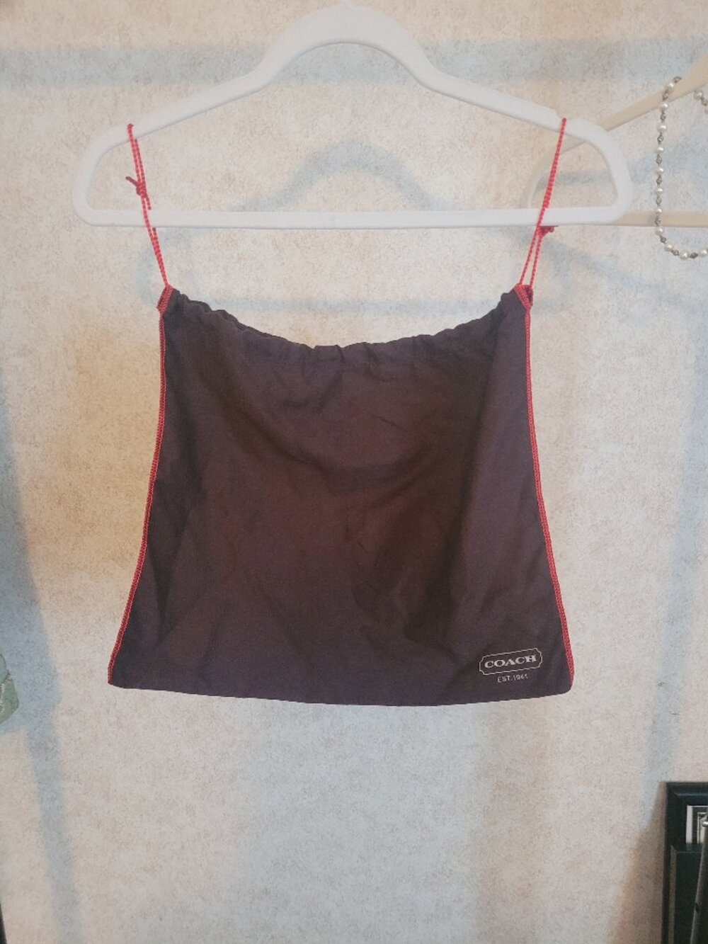 Coach Dust Bag Brown with Red - Picture 9 of 11